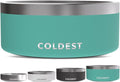 Coldest Dog Bowl - Anti Rust Metal, Non Slip, 3 Layers Insulated Stainless Steel Dog Bowls - Spill Proof & Heavy Duty - Water Bowl for Dogs, Cats & Pets, Dish Washer Safe (100 oz, Terraform Green)