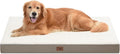 Orthopedic Dog Bed for Extra Large Dogs, XL Waterproof Pet Bed for Large Sized Dog, Egg Crate Foam Pet Bed with Removable Washable Oxford Cooling Cover, Khaki White