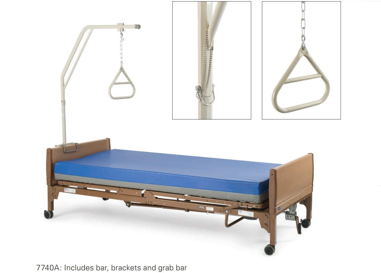 7740A Two-Piece Design Trapeze Bar and Handle, 168 lbs Weight Load LimitG, Grey