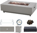 Westwood 50” Propane Fire Pit Smokeless Firepit Converts to Outdoor Gas Fire Pit for Outside Patio Firepit Table Includes Windscreen Rain & Tank Cover Lava Rocks Lid CSA Certified