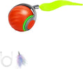 Speedy Tail 2.0 Interactive Cat Toy – Smart Self-Rolling Cat Ball with Feather Tail, Automatic Moving Motorized Toy for Indoor Cats, Chasing & Hunting Fun (Orange)