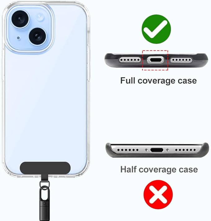 Phone Wrist Strap Lanyard Strap Adjustable, Anti Theft Wrist Lanyard with Slim Tether Tab fit iPhone and Most Cell Phone – Black