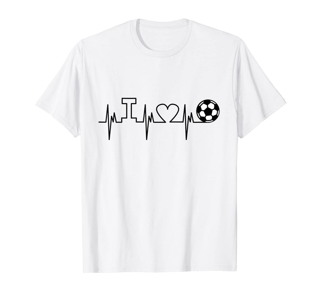 Soccer Futbol Player Gift Heartbeat I T-Shirt - Trendy Graphic Men Women