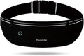 Running Belt for Women & Men - Slim Phone running belt with Water-Resistant Phone Holder, 3 pockets Adjustable Waist Strap, Reflective Safety Design for Running, Hiking, Travel，Fitness(Black)