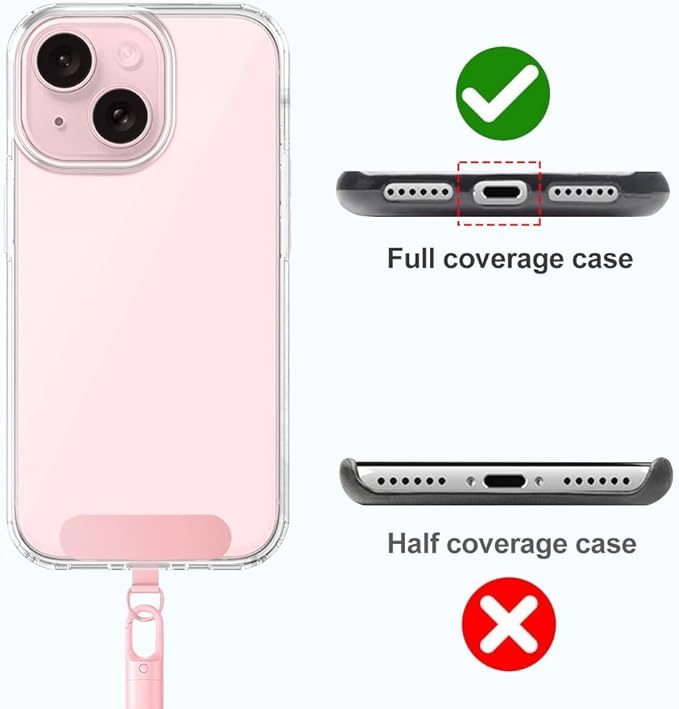 Phone Wrist Strap Lanyard, Adjustable Wristlet Strap Lanyard with Slim Patch for iPhone and Most Cell Phone – Pink