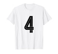 4 White Number 4 Sports Fan Soccer T-Shirt - Trendy Graphic for Adults