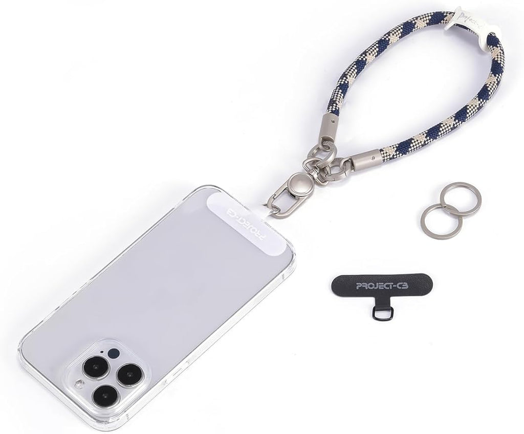 project-cb Phone Wrist Strap×1,Phone Tether Tab×2,Phone Wristlet,Phone Lanyard Wrist Strap,Key Holder,KeyChain,Key Ring×2(Titanblue-S)