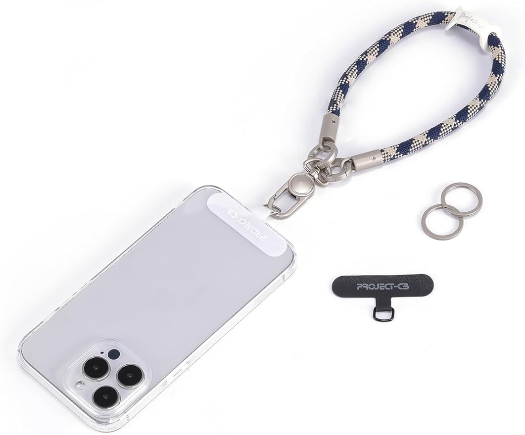 project-cb Phone Wrist Strap×1,Phone Tether Tab×2,Phone Wristlet,Phone Lanyard Wrist Strap,Key Holder,KeyChain,Key Ring×2(Titanblue-S)