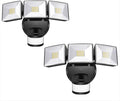 OREiN 2 Pack Motion Sensor Outdoor Lights, 4500LM/30W 180°/50FT Motion Sensor, Dusk to Dawn Flood Lights Outdoor IP65 Waterproof 3 Modes LED Security Light for Garage, Yard, Black (Hardwired)