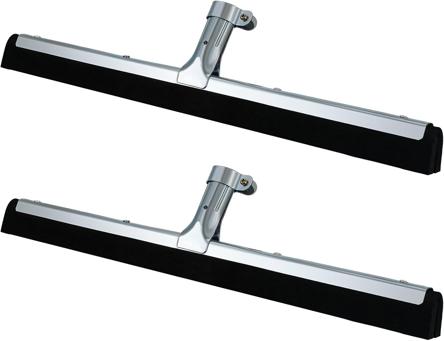 Lasnten 2pcs Double Foam Floor Squeegee for Concrete Industrial Floor Scrubber Stainless Steel Cleaning Squeegee with Rubber Heavy Duty Broom EVA Foam Blade for Garage Window Pool (22 Inch)