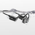 IHAO Swimming Headphones True Bone Conduction Open Ear Headset MP3 Player Built-in 32G Memory IP68 Underwater Waterproof Stereo Bluetooth Earphone for Driving Bicycling Running Skiing-S10 Black