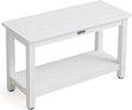 30'' Heavy Duty Shower Bench for Inside Shower, White Poly Bath Stool for Shaving Legs, Waterproof Spa Bath Chair Seat with Adjustable Feet, Non-Slip, Weight Capacity 700LBS (30 x 13 Inches)