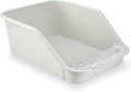 SpaceTime Large Cat Litter Box with High Sides,Cat Boxes for Indoor Cats,Cat Litter Pan for Kitty,Litter Box with Low Entry,Easy to Clean,Anti-Splashing(Grey)