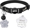 Personalized Breakaway Cat Collars Glow-in-The-Dark with ID Tag, Bell - Safety Quick - Release, Customizable for Female Male Kittens & Cats (Black)