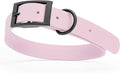 Dogline Biothane Waterproof Dog Collar Strong Coated Nylon Webbing with Black Hardware Odor- Proof for Easy Care Easy to Clean High Performance Fits Small Medium or Large Dogs, Pastel Purple