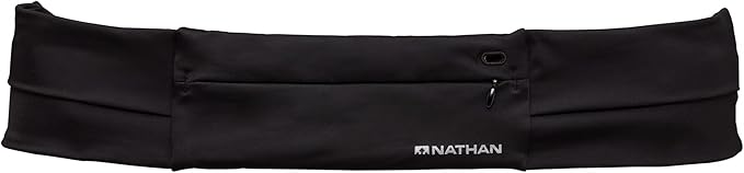 Nathan Running Belt Adjustable Fit Zipster, Zippered, Weather-Resistant Pocket & Two Quick-Stash Pockets for Running Gear, Running Fanny Pack, Walking, Hiking, Gym