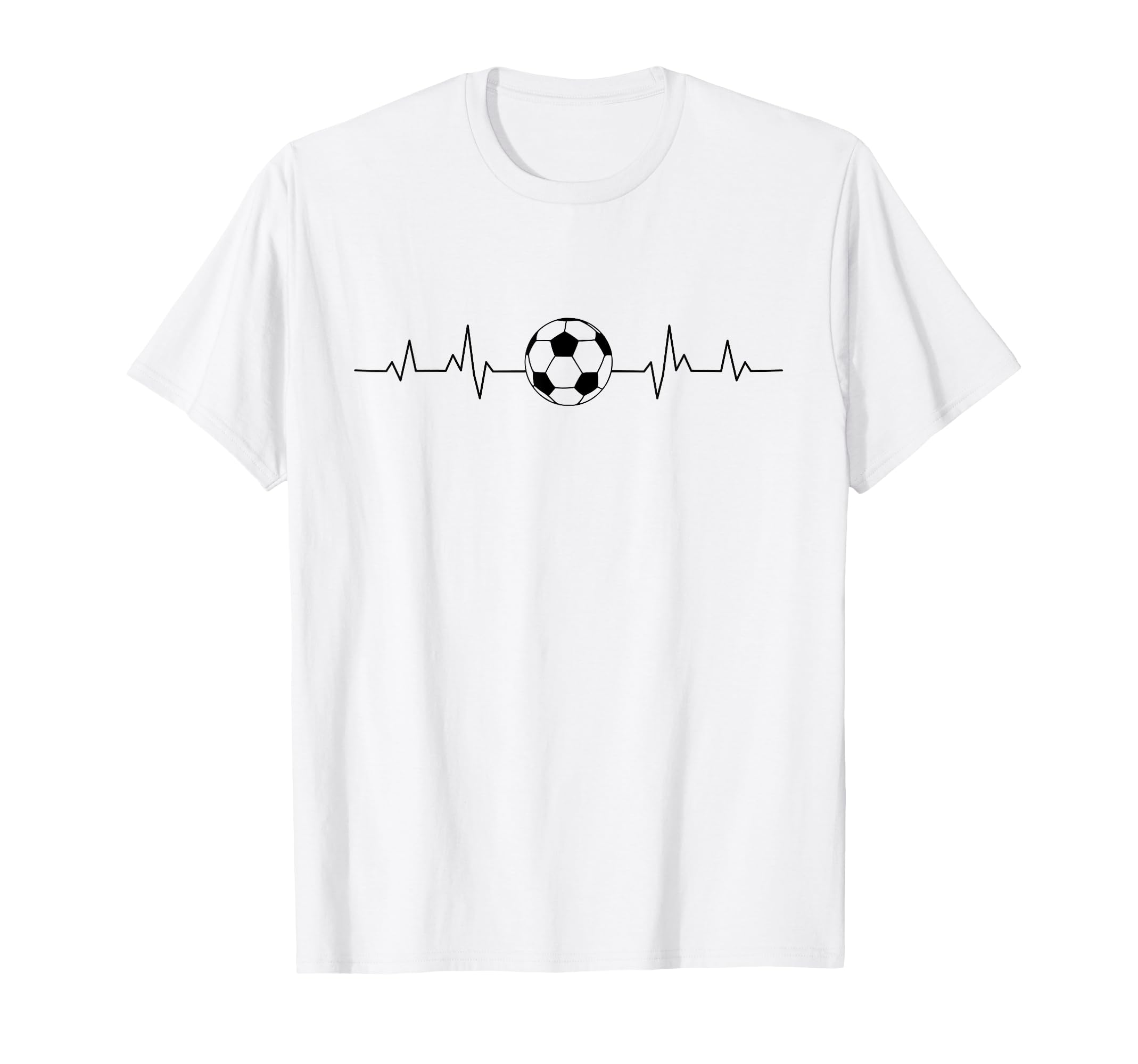 Soccer Heartbeat Minimalist Soccer British T-Shirt - Graphic Print Unisex