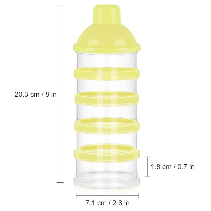 Accmor Formula Dispenser On The Go, 5 Compartments Stackable Formula Container for Travel, Baby Milk Powder Kids Snack Container, BPA Free