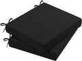 AAAAAcessories Outdoor Seat Cushions for Chairs, Waterproof, Fade-Resistant Patio Furniture Replacement Cushions, 20" x 18" x 3", Set of 2, Black