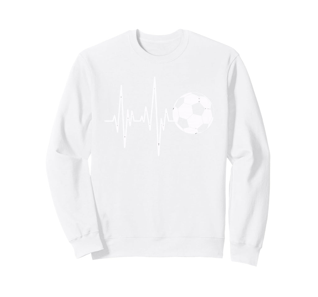 Soccer Heartbeat Ecg Ball Minimal Sweatshirt - Minimalist Print for Adults