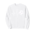 Soccer Heartbeat Ecg Ball Minimal Sweatshirt - Graphic Print for Adults