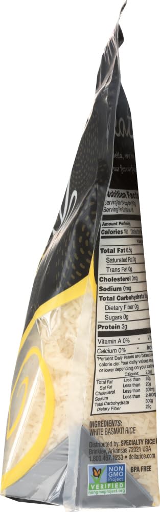 Della Basmati White Rice, Premium Aromatic, Case of 6, 28 Oz Bags