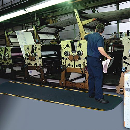 American Floor Mats Hog Heaven Premium 7/8" Black & Black Border 3' x 5' Nitrile Backed Anti-Fatigue Comfort Mat