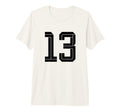 13 White Number 13 Sports Fan Soccer Tri T-Shirt - Graphic Print Men Women