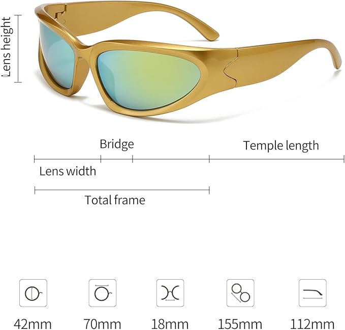 SOAR&EAGLE Y2K 3Pack Polarized sunglasses Wrap Around Men's Women's sunglasses Fashion Sport Shades Sun Glasses