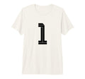 One White Number 1 Sports Fan Soccer T-Shirt - Unique Graphic for Adults