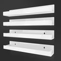 4 Pack 15 Inch Whtie Acrylic Shelves, Kids Floating Bookshelf for Kids Room, Modern Nail Polish Rack Sunglasses Essential Oil Picture Ledge Display Toy Storage Wall Shelf