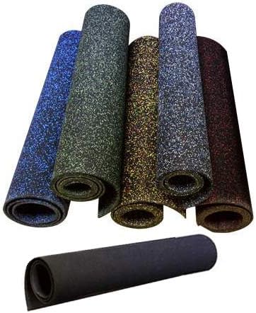 American Floor Mats 1/4in (7mm) Thick Solid Black 4' x 14' Heavy Duty Rubber Rolls, Protective Exercise Mats, Home Gym Rubber Flooring