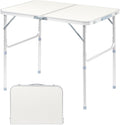 Outvita 3ft Portable Folding Camping Table, Outdoor Waterproof Adjustable Height Table, Aluminum Lightweight Suitcase Foldable Table for Picnic BBQ Beach Dining