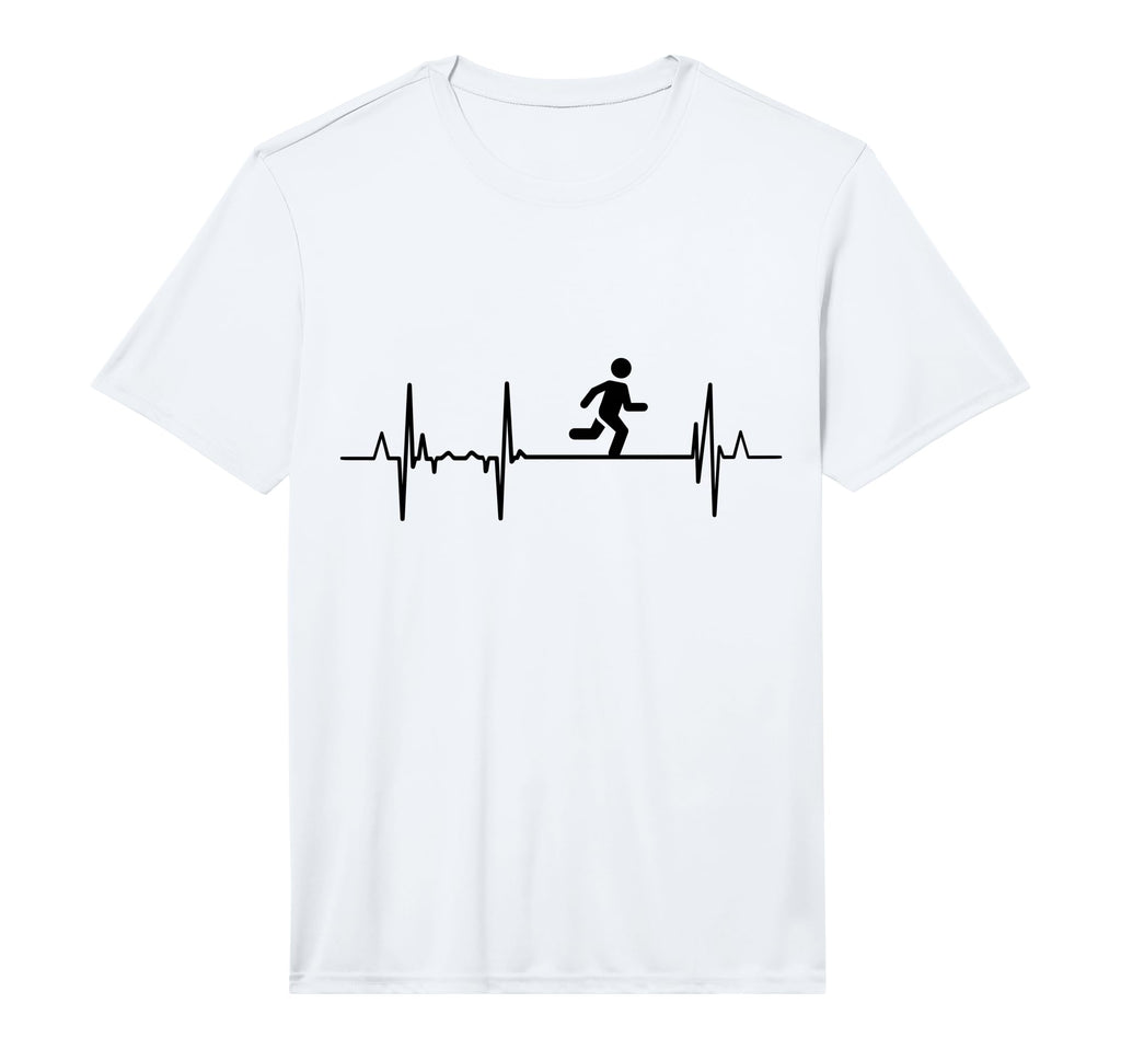 Heartbeat Running Athlete Heart T-Shirt - Casual Everyday Wear Men Women