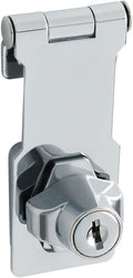 Alise Keyed Hasp Lock,3 Inch Safety Packlock Clasp Hasp Lock Latch with Lock,Door Hinge Lock with Keys Keyed Locking Hasp for Cabinets Closets Doors,Chrome