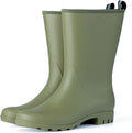 Mid Calf Rain Boots Women Waterproof PVC Womens Rubber Rain Boot Seamless Rain Footwear Outdoor Garden Work Walking