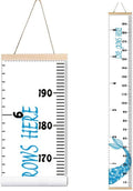 Kids Growth Chart, Wood Frame Fabric Canvas Height Measurement Ruler from Baby to Adult for Child's Room Decoration 7.9 x 79in (7.9 x 79in, Blue Mermaid)