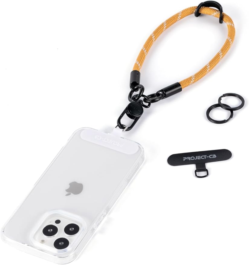 project-cb Phone Wrist Strap 1,Tether Tab 2,Phone Wristlet,Lanyard Wrist Strap,Key Holder,KeyChain,KeyRing×2(Khaki)