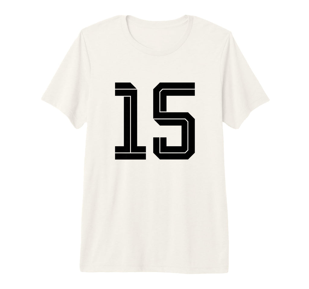 15 White Number 15 Sports Fan Soccer T-Shirt - Aesthetic Graphic Unisex