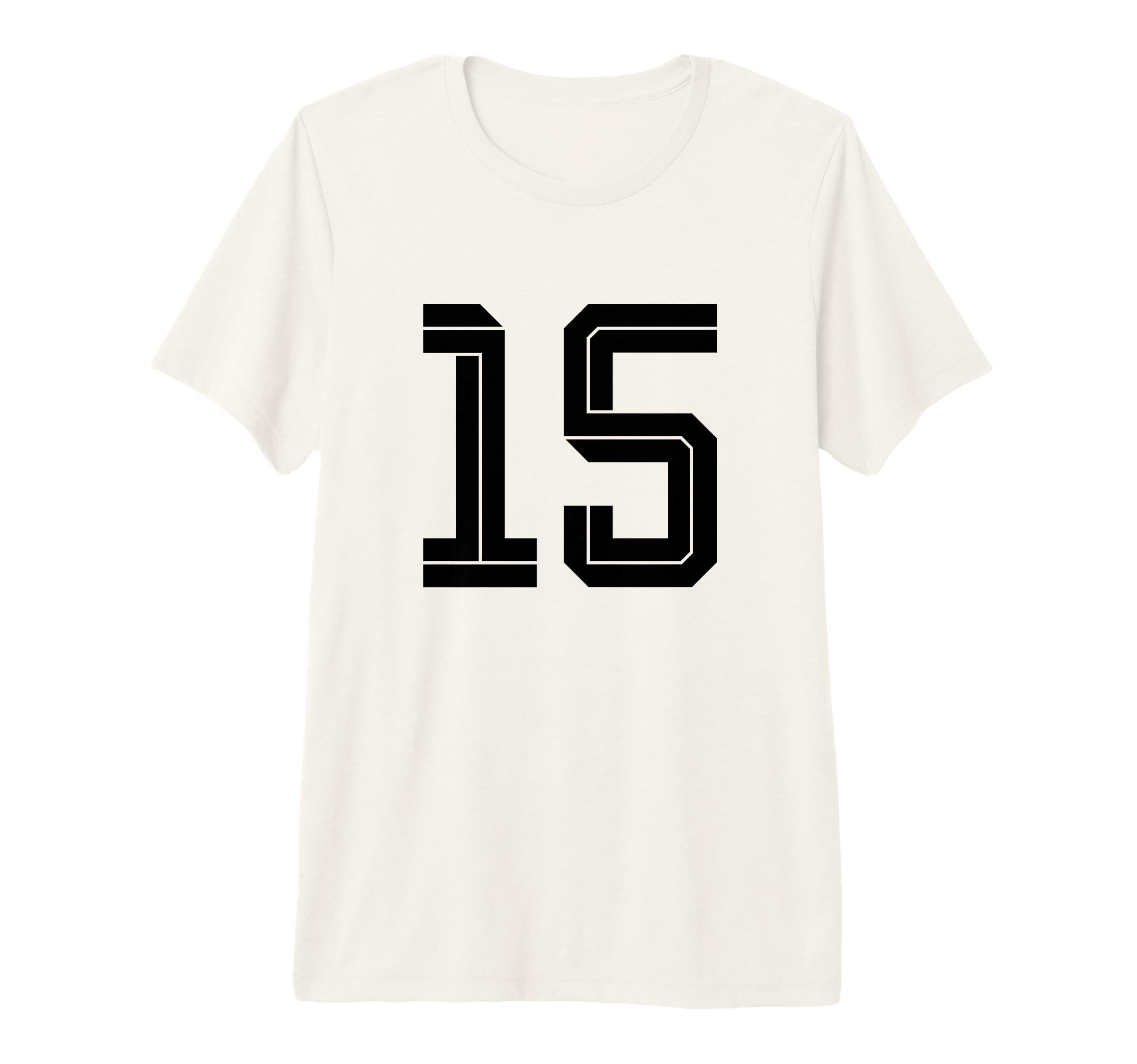 15 White Number 15 Sports Fan Soccer T-Shirt - Aesthetic Graphic Unisex