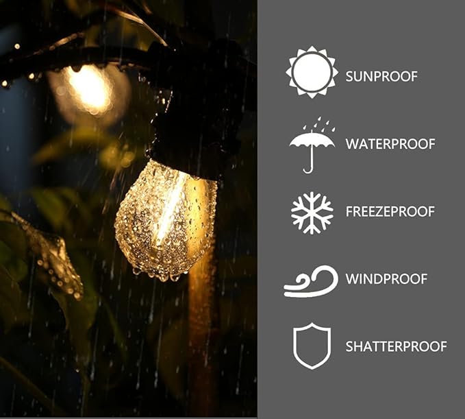 15 Pack S14 LED String Light Bulbs, 1W Shatterproof & Waterproof Outdoor Indoor Replacement Bulbs, E26 Base Edison LED Light Bulbs Warm White 2200K. (S14 15Pack)