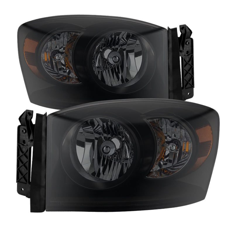 SPYDER Xtune Dodge Ram 1500 06-08 Amber Crystal Headlights Black Smoked HD-JH-DR06-AM-BSM 9030369