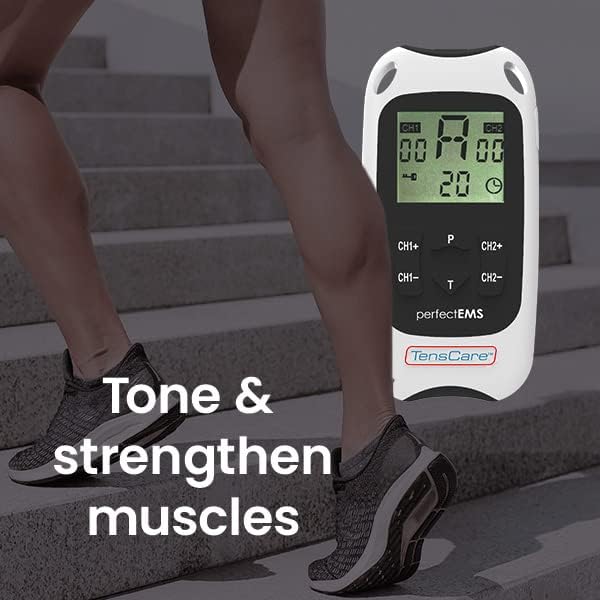 TensCare Perfect EMS - Strengthen, Rehabilitate and Tone Muscles. Recover Faster from Injuries. TENS Program for Pain Relief