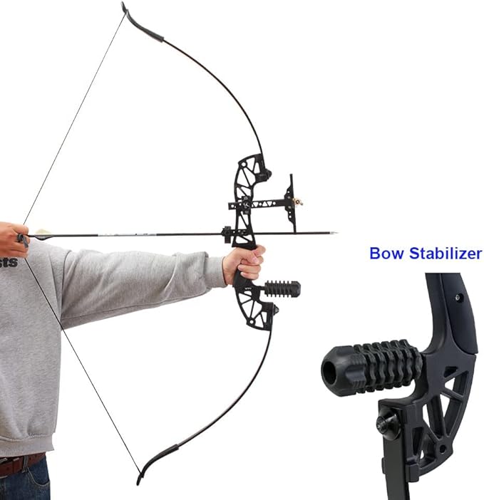 SOPOGER Archery Compound Bow Stabilizer Bow Riser Extension Dampener Target Quick Disconnect Silencers Stabilizer for Recurve Bow Hunting Shooting