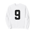 9 White Number 9 Sports Fan Soccer Sweatshirt - Streetwear Style Unisex