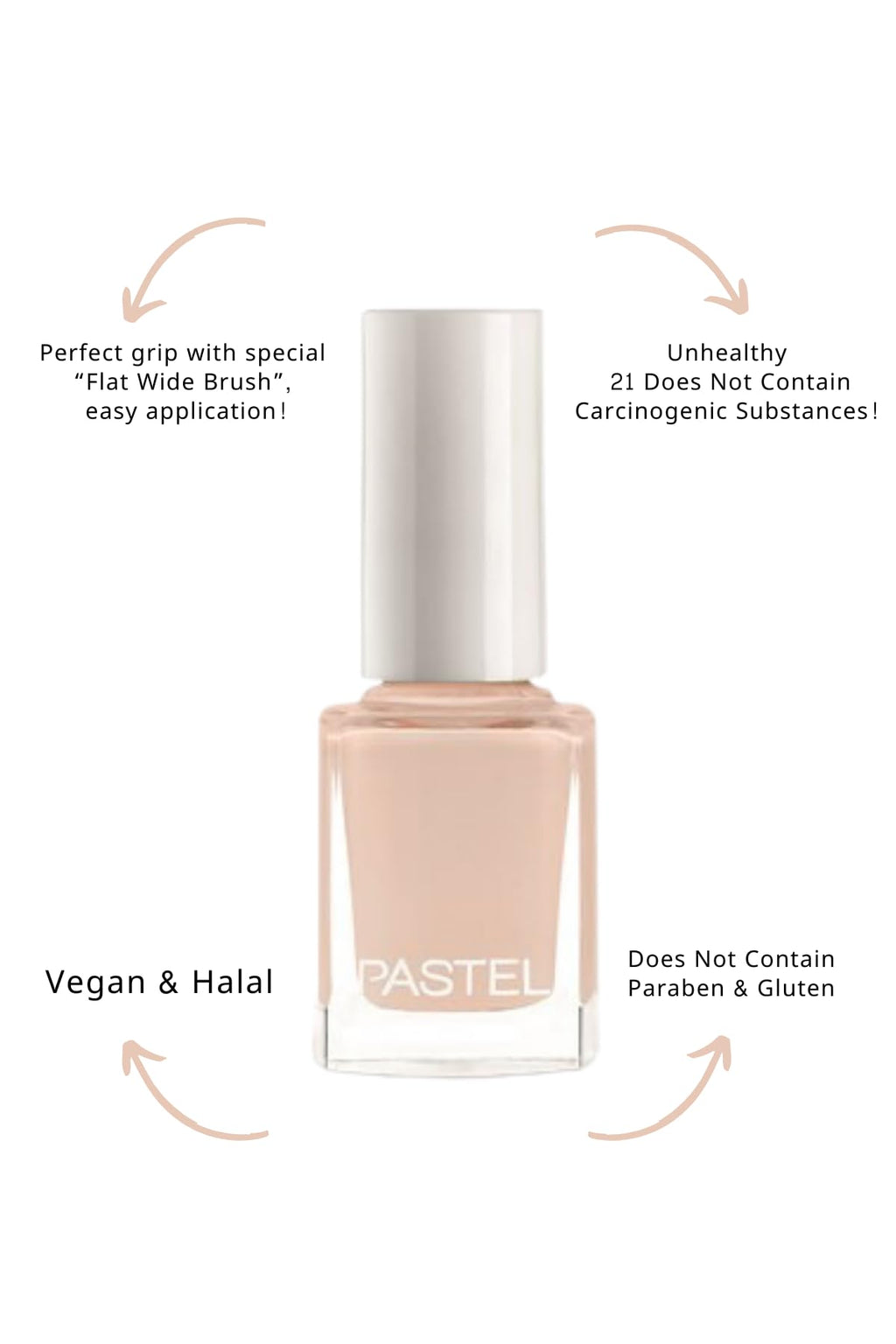 Pastel Vegan Nail Polish - Cruelty Free, Toxic-Free Beauty, Dense Coverage - 13ml