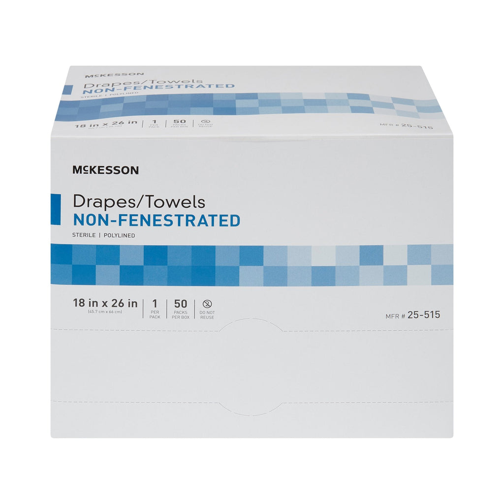 McKesson Sterile Poly Lined Towel Drape, 18 x 26 Inch 25-515