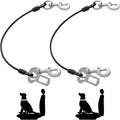 Dog Seat Belt Harness for Car,2pcs Dog Seatbelt of Coated Wire Leash Safety Restraint,No Chew Tether Cable Vehicle Dog Accessories,Double Clips & Latch (2 Pack Black, 24 inch/60 CM)