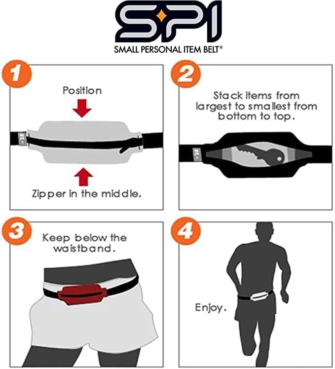 SPIbelt Running Belt for Women Men, Phone Holder for Running, Running Fanny Pack, Holder for Phone, Running Waist Pack, Adjustable Waist, [Fits All Phones]. Fuchsia with Black Zipper