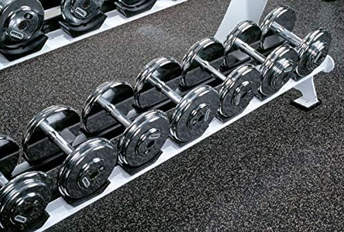 American Floor Mats 1/4in (7mm) Thick Solid Black 4' x 12' Heavy Duty Rubber Rolls, Protective Exercise Mats, Home Gym Rubber Flooring